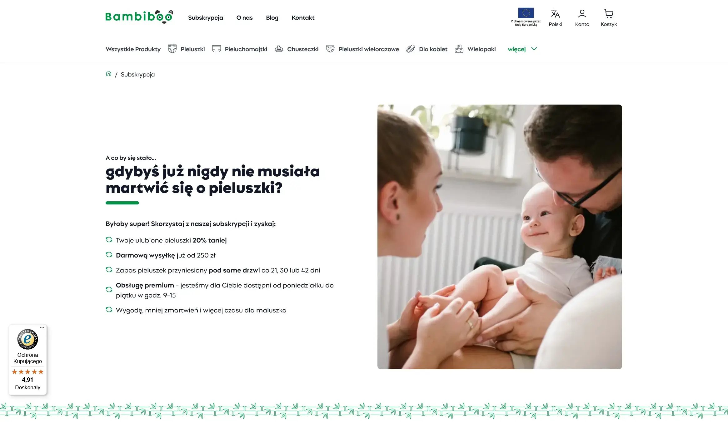 strona Bambiboo z subskrypcja