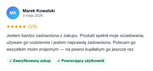 Przyklad bloku z fałszywą opinią z błędami językowymi i popularnym imieniem i nazwiskiem