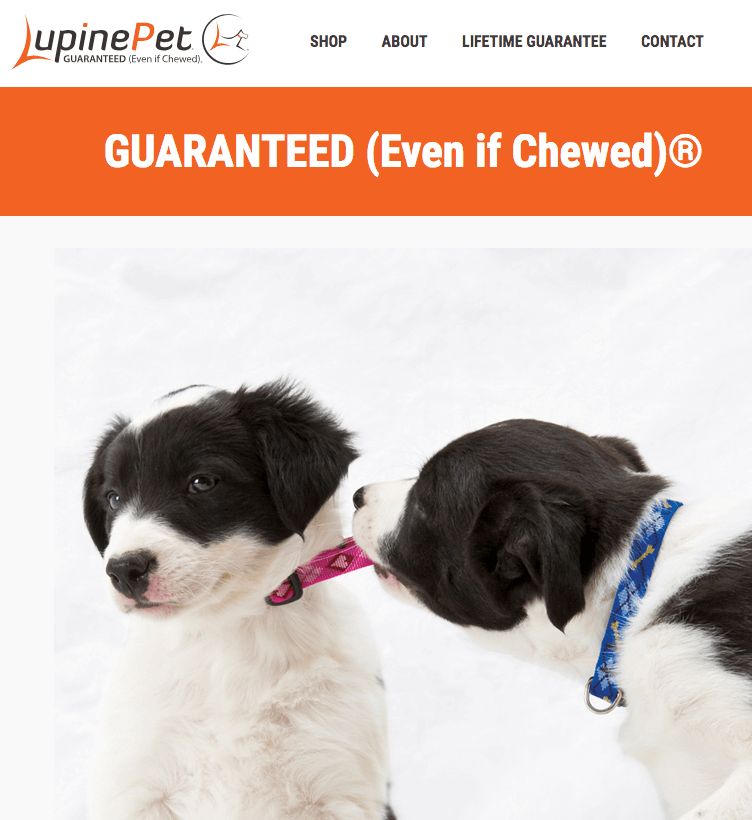 Our Guarantee 100 Lifetime, Even if Chewed - Lupine Pet 2018-08-31 11-55-42