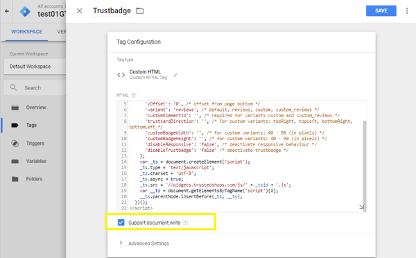 Integracja Trustbadge w Google Tag Manager 3