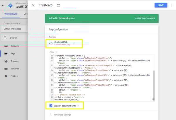 Integracja Trustbadge w Google Tag Manager 7